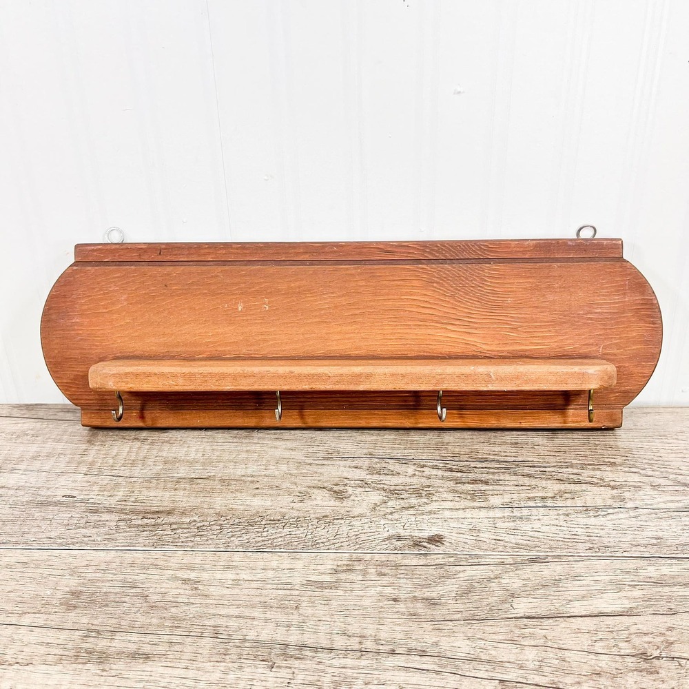 Midcentury Modern Entryway Shelf, Key Holder, Leash Rack
